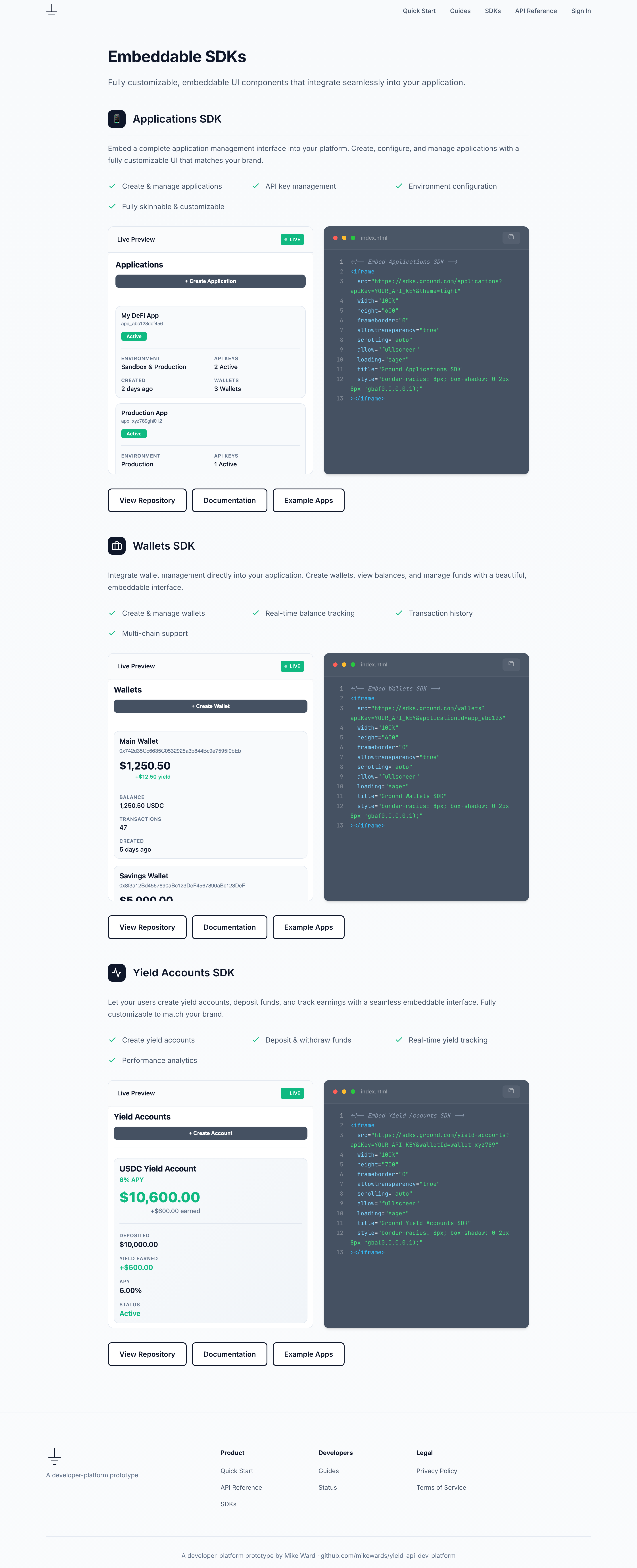 SDK playground
