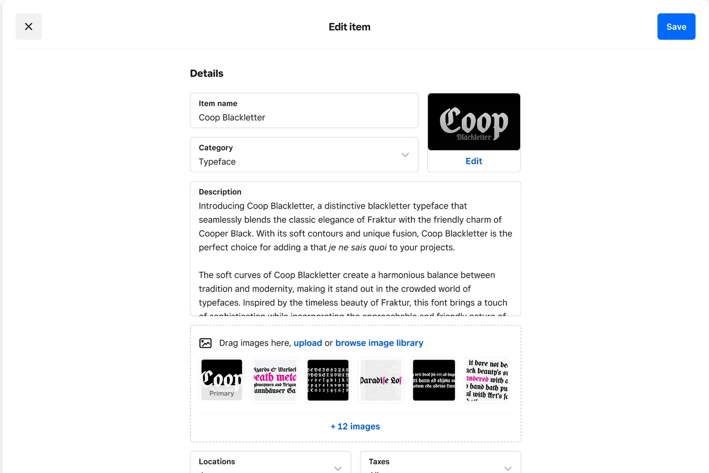 Alpha UI of Square Dashboard Add-ons — a SendOwl digital-delivery add-on rendered natively inside Square's item editor